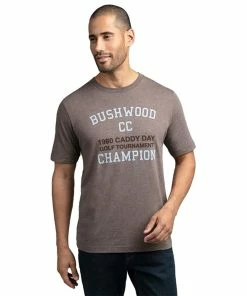TravisMathew Caddy Day Mens Golf T-Shirt -Golf Gloves Sales Store 10542 HEATHERCOFFEE