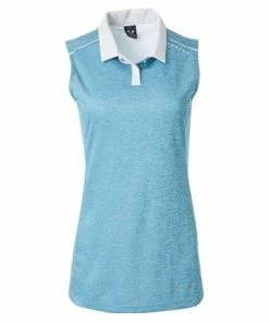 Oakley Balata Heather Womens Sleeveless Golf Polo -Golf Gloves Sales Store 10845 74HDEEPAQUA