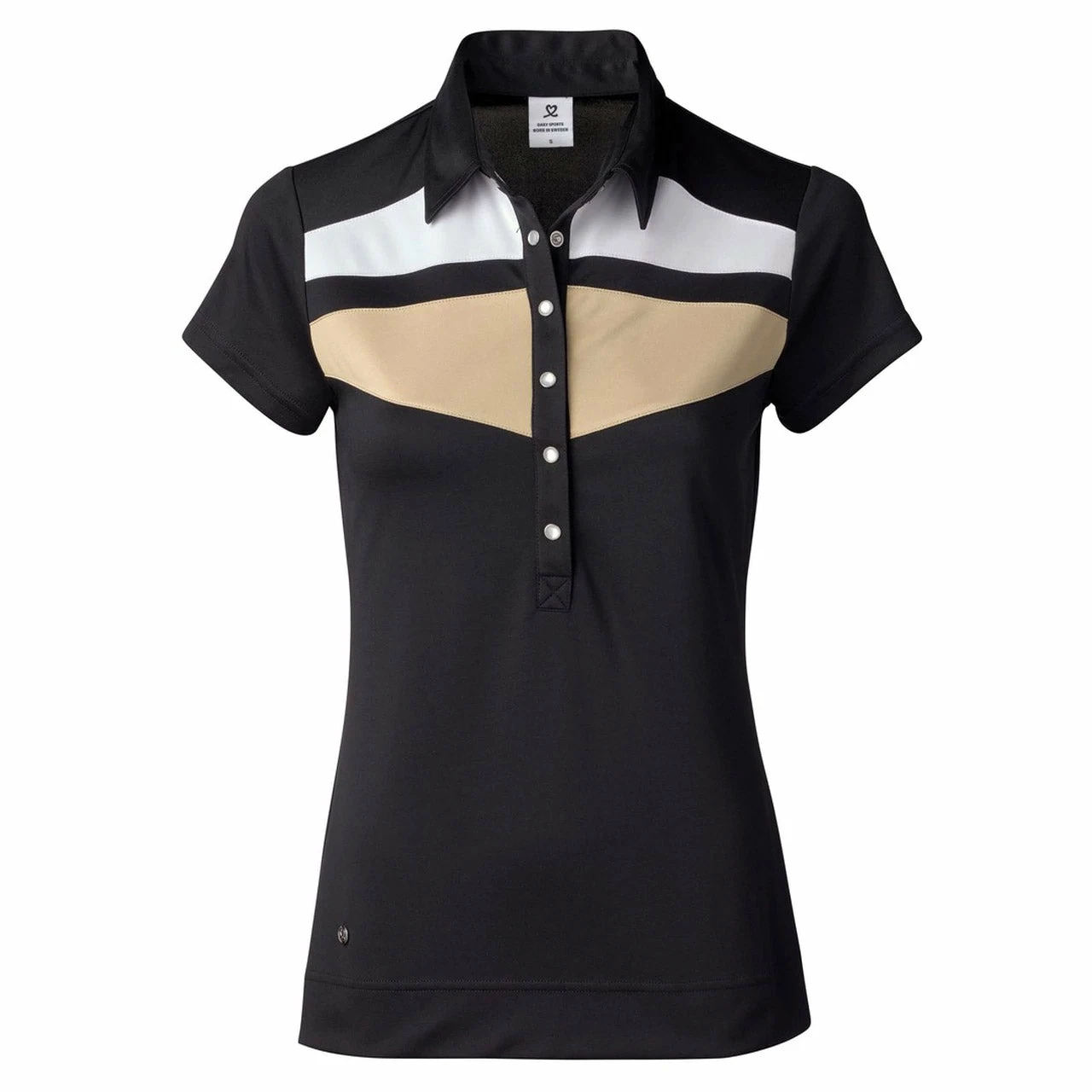 Daily Sports Kayla Black Womens Short Sleeve Golf Polo 1 Daily Sports Kayla Black Womens Short Sleeve Golf Polo