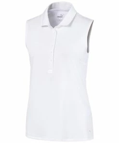 PUMA Golf Puma Rotation Womens Sleeveless Golf Polo -Golf Gloves Sales Store 11535 01WHITE 099ae021 eacf 4751 8635 9e29b2be6aaa