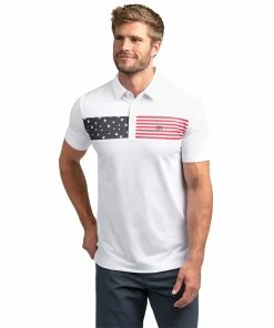 TravisMathew Sea To Sea White Mens Golf Polo