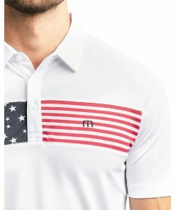 TravisMathew Sea To Sea White Mens Golf Polo -Golf Gloves Sales Store 12285 WHITE1WHT 2