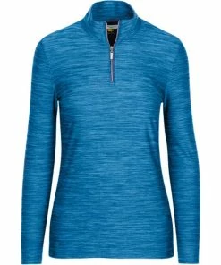 Greg Norman Long Sleeve Heathered Womens Golf 1/4 Zip