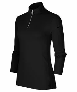 Nike Golf Nike Dri-FIT UV Victory Womens Golf Half Zip -Golf Gloves Sales Store 13313 010BLACK