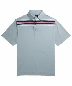 FootJoy Lisle Chest Blue Strip Self Collar Mens Golf Polo 7 FootJoy Lisle Chest Blue Strip Self Collar Mens Golf Polo -Golf Gloves Sales Store 13485 3