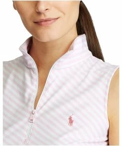 Polo Ralph Lauren Polo Golf Ralph Lauren Striped Womens Golf Sleeveless 1/4 Zip -Golf Gloves Sales Store 14451 CNTRYCLUBPINK 2 ea1e7735 a4f2 4792 a552 e1e41bd38422