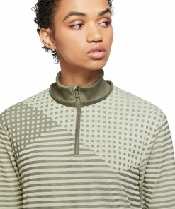 Nike Golf Nike Dri-FIT UV Ace Womens Golf 1/2 Zip -Golf Gloves Sales Store 15790 MEDOLIVE222 1