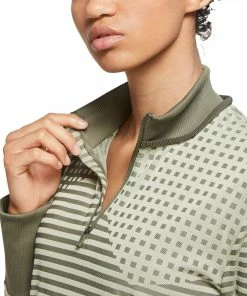 Nike Golf Nike Dri-FIT UV Ace Womens Golf 1/2 Zip -Golf Gloves Sales Store 15790 MEDOLIVE222 2