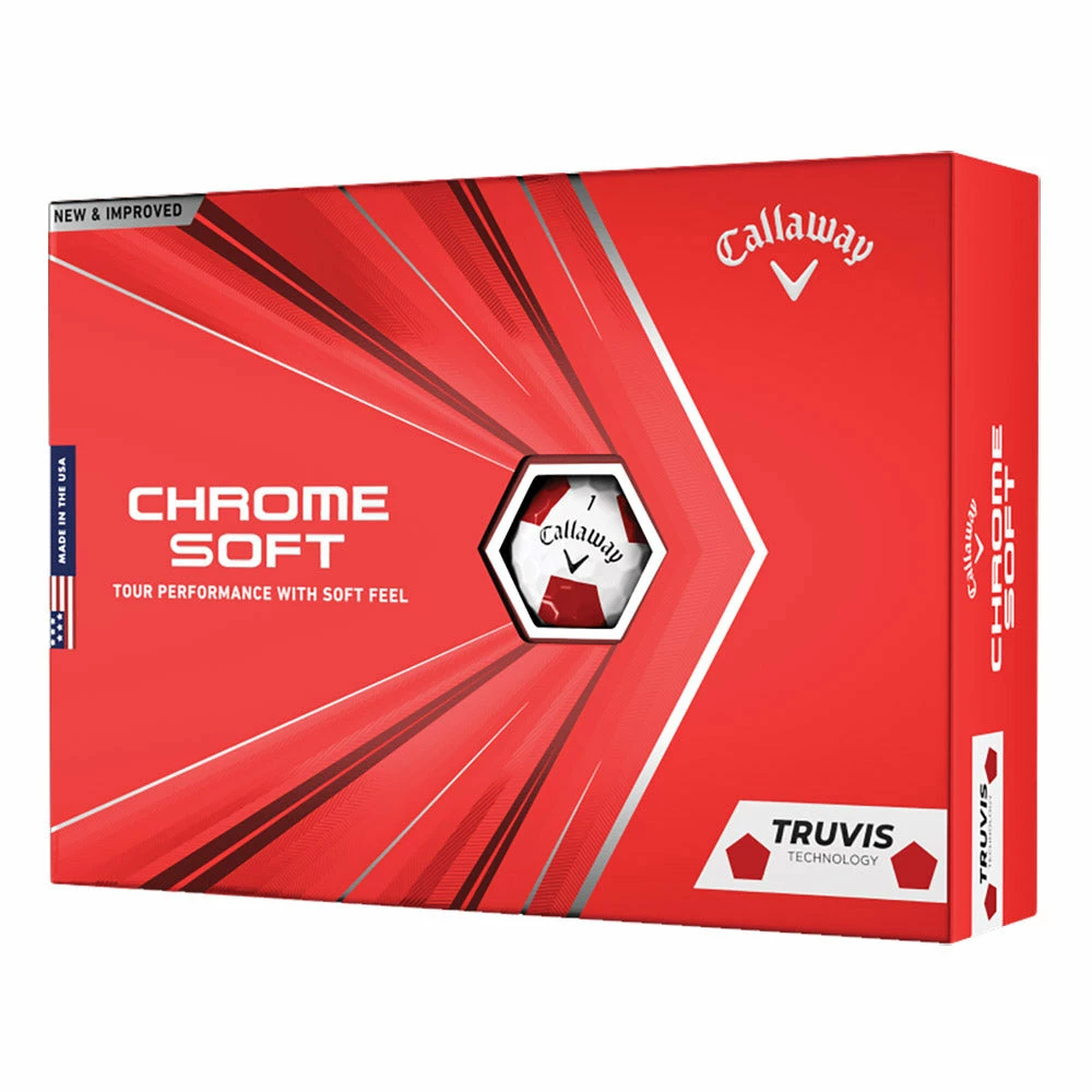 Callaway Chrome Soft Truvis Red Golf Balls - Dozen 1 Callaway Chrome Soft Truvis Red Golf Balls - Dozen