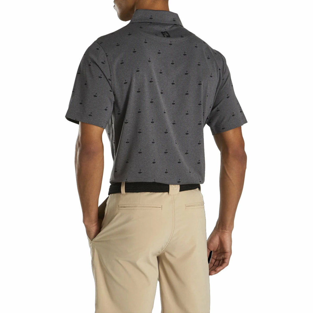 FootJoy Athletic Fit Lisle Golf Print Mens Golf Polo 2 FootJoy Athletic Fit Lisle Golf Print Mens Golf Polo - Image 2