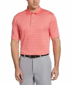 Callaway Ventilated Stripe Mens Golf Polo -Golf Gloves Sales Store 17872 SUNKISTCORAL 63fc4953 edb9 439e b541 80c0b632719f