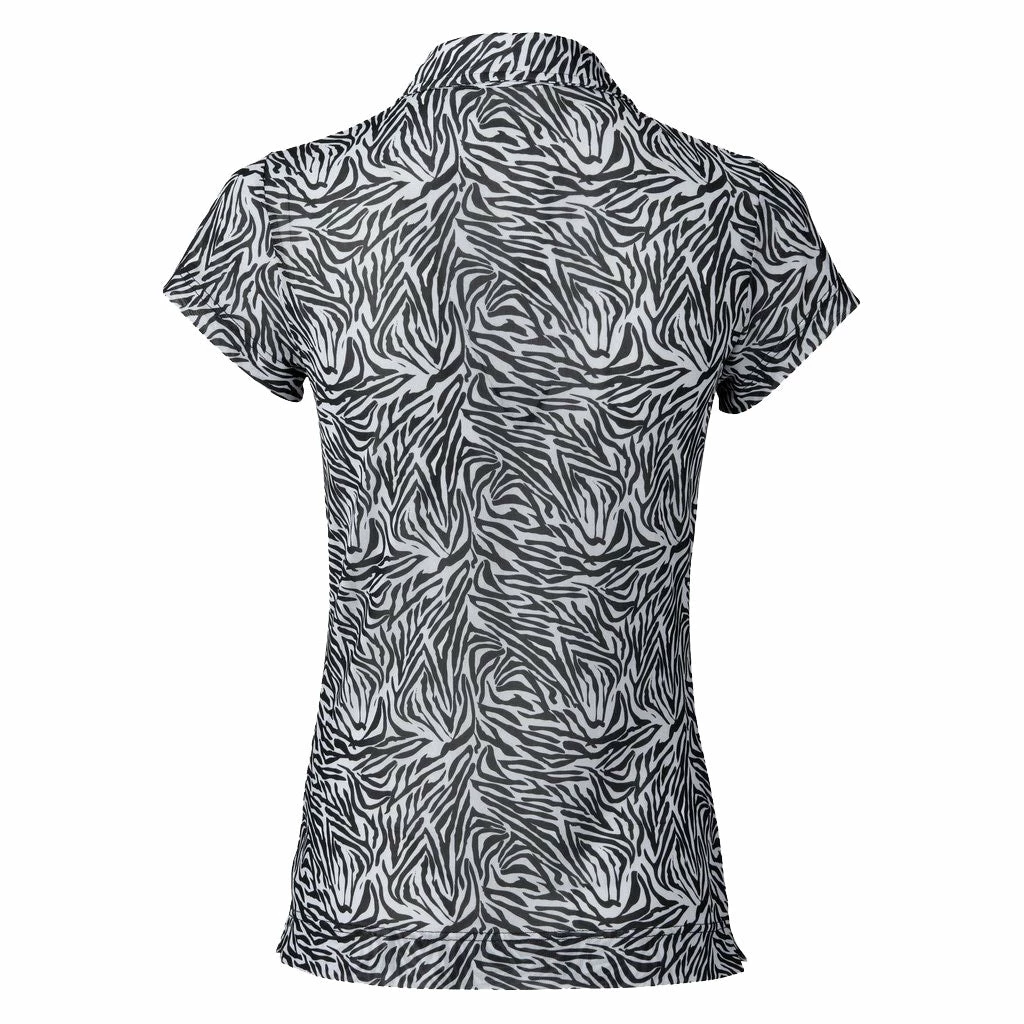 Daily Sports Kiara Mesh Black Womens Golf Polo 2 Daily Sports Kiara Mesh Black Womens Golf Polo - Image 2