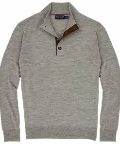 Polo Ralph Lauren Polo Golf Ralph Lauren Merino Wool Button Mockneck Gray Mens Golf Sweater