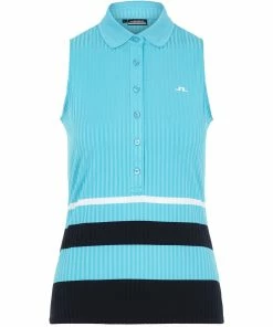 J.Lindeberg J. Lindeberg Tess Beach Blue Womens Sleeveless Golf Polo