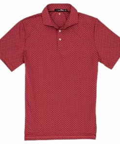 Polo Ralph Lauren RLX Printed Lightweight Airflow Sunrise Red Mens Golf Polo
