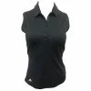 Adidas Golf Adidas Advantage Black Womens Sleeveless Golf Polo