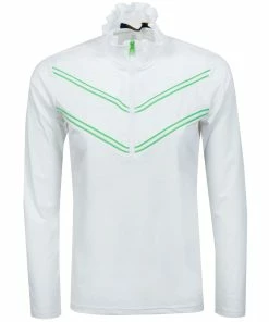 Polo Ralph Lauren Ralph Lauren Chevron Ruffle White Womens 1/4 Zip Golf Pullover