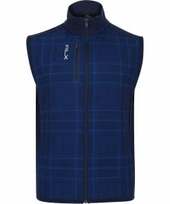 Polo Ralph Lauren RLX Tech Terry French Navy-Printed Woven Mens Golf Vest