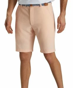 FootJoy Southern Living Performance Seersucker Peach Mens Golf Shorts