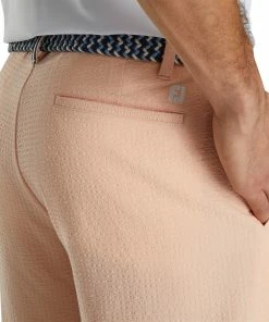 FootJoy Southern Living Performance Seersucker Peach Mens Golf Shorts -Golf Gloves Sales Store 20988 PEACH 2