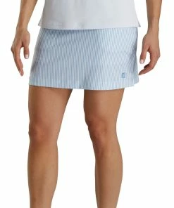 FootJoy Southern Living Seersucker Blue-White Stripe Womens Golf Skort