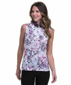 EP NY EP New York Floral Print 1/4 Zip Womens Golf Polo