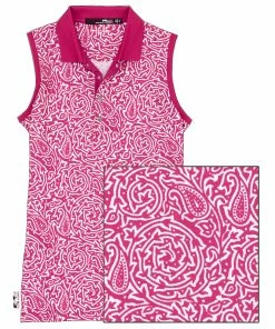 Polo Ralph Lauren RLX Ralph Lauren Printed Airflow Jersey Aruba Pink Womens Golf Polo
