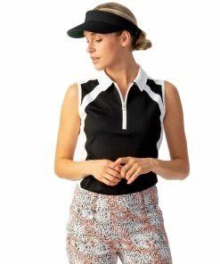 Daily Sports Roxa Black Womens Sleeveless Golf Polo