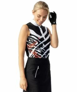 Daily Sports Veriane Black Womens Sleeveless Golf Polo