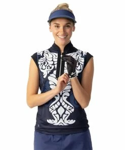 Daily Sports Malgo Navy Womens Cap Sleeve Golf Polo