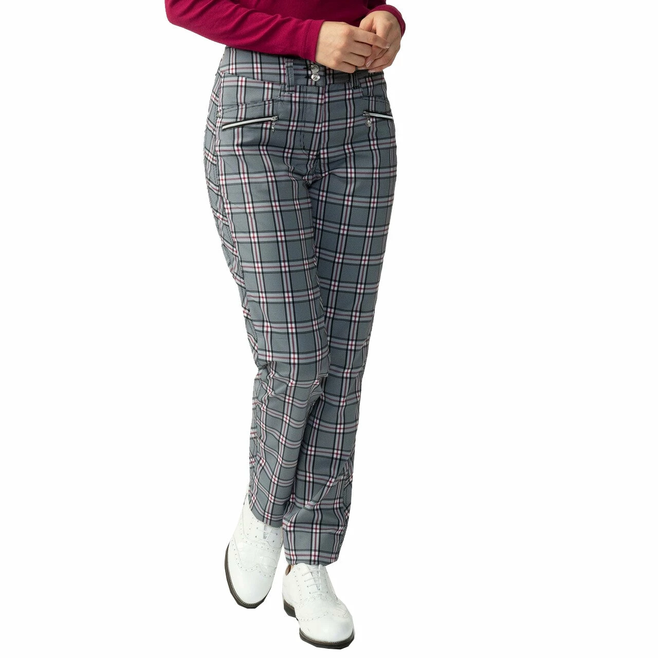Daily Sports Catleya Black Plaid Womens Golf Pants 1 Daily Sports Catleya Black Plaid Womens Golf Pants