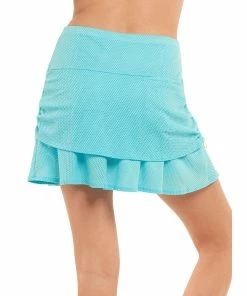 Lucky In Love Ruche Sky Womens Golf Skort -Golf Gloves Sales Store 23628 SKY413 2