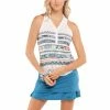 Lucky In Love Dreamin Of Aegean White Womens Sleeveless Golf Polo