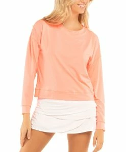 Lucky In Love Hype Peach Glow Womens Golf Pullover