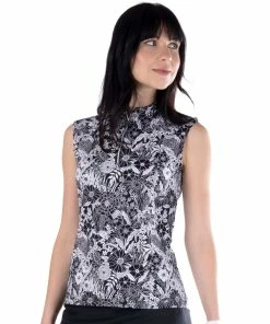 NVO Leticia Black Womens Sleeveless Golf Polo