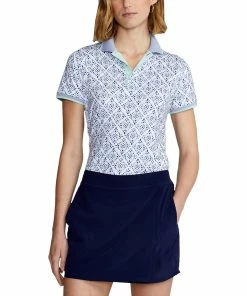 Polo Ralph Lauren Polo Golf Ralph Lauren Performance Blue Kaleidoscope Womens Golf Polo