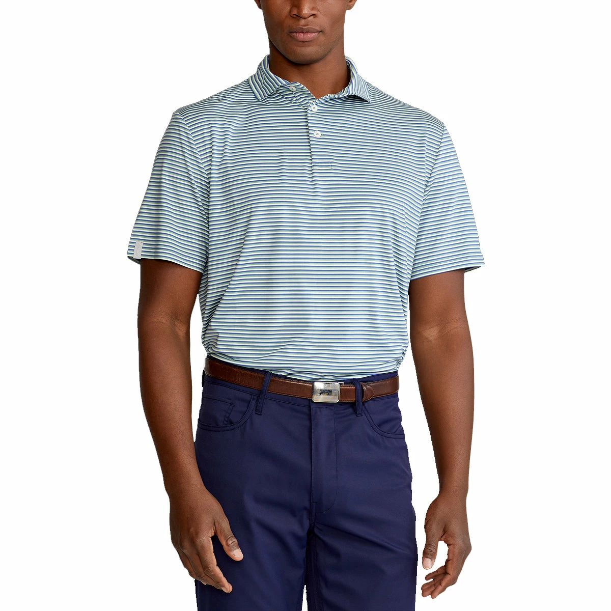 Polo Ralph Lauren RLX Ralph Lauren Featherweight Tri-Color Stripe Green Mens Golf Polo 1 Polo Ralph Lauren RLX Ralph Lauren Featherweight Tri-Color Stripe Green Mens Golf Polo