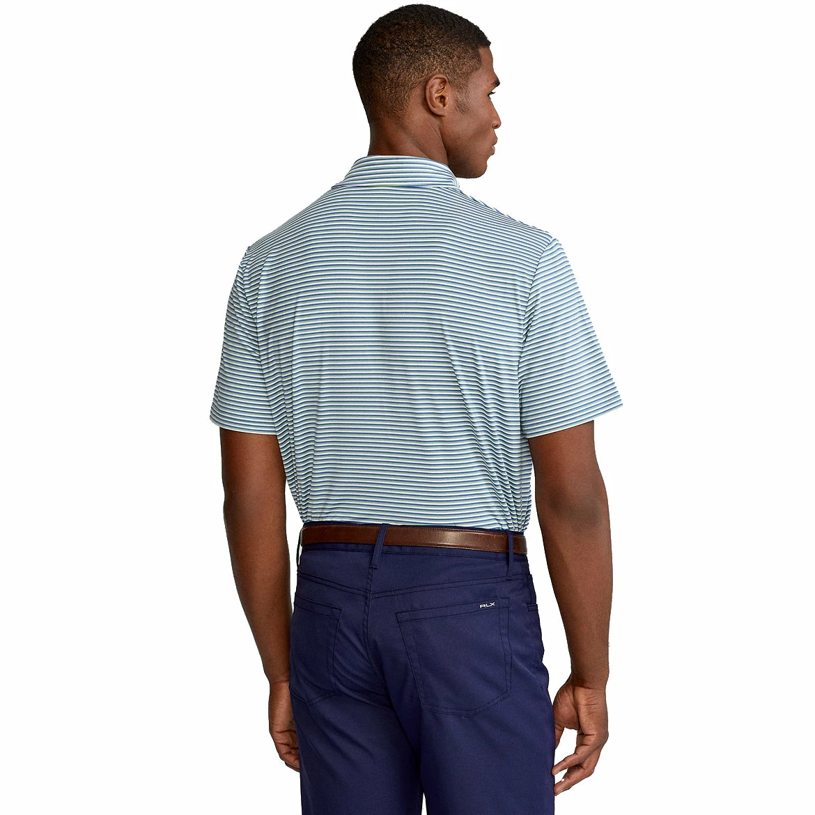 Polo Ralph Lauren RLX Ralph Lauren Featherweight Tri-Color Stripe Green Mens Golf Polo 2 Polo Ralph Lauren RLX Ralph Lauren Featherweight Tri-Color Stripe Green Mens Golf Polo - Image 2