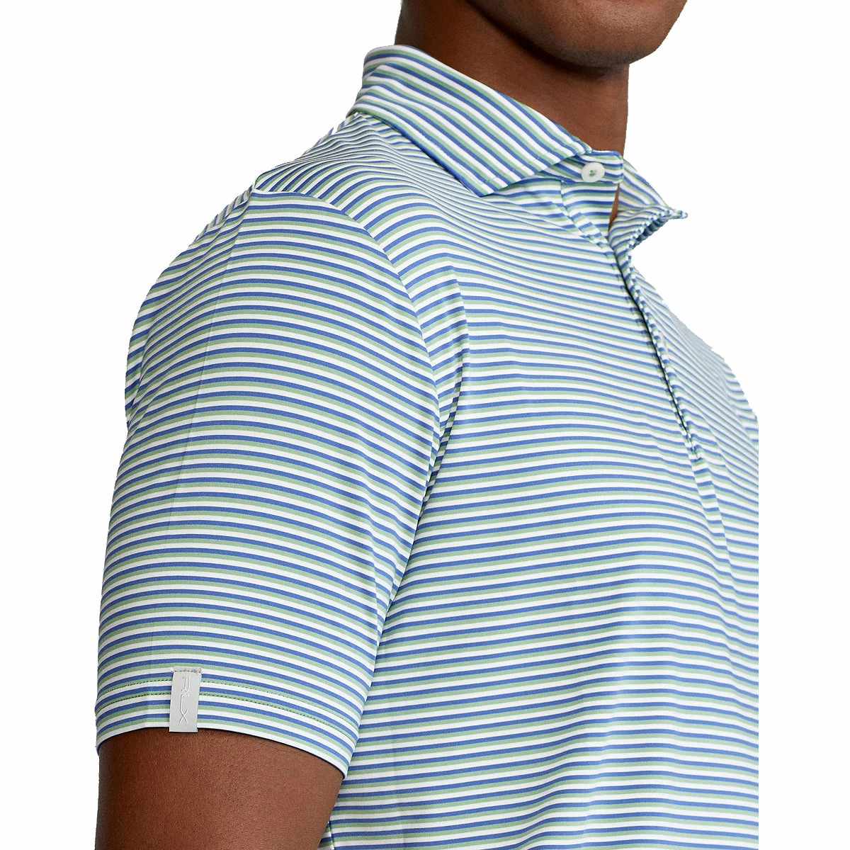 Polo Ralph Lauren RLX Ralph Lauren Featherweight Tri-Color Stripe Green Mens Golf Polo 3 Polo Ralph Lauren RLX Ralph Lauren Featherweight Tri-Color Stripe Green Mens Golf Polo - Image 3