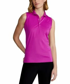Polo Ralph Lauren RLX Ralph Lauren Tournament Bright Pink Womens Sleeveless Golf Polo
