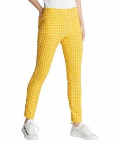 Polo Ralph Lauren RLX Ralph Lauren Print Eagle Yellow Gingham Womens Golf Pants