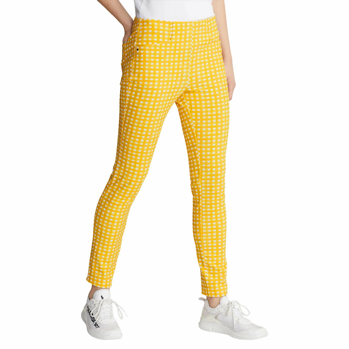 Polo Ralph Lauren RLX Ralph Lauren Print Eagle Yellow Gingham Womens Golf Pants 1 Polo Ralph Lauren RLX Ralph Lauren Print Eagle Yellow Gingham Womens Golf Pants