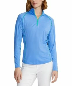 Polo Ralph Lauren RLX Ralph Lauren Airflow Harbor Island Blue Womens Golf 1/4 Zip