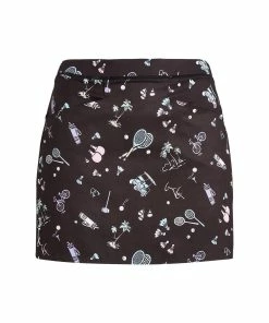 Polo Ralph Lauren RLX Ralph Lauren Printed Aim 15in Black Racquet Womens Golf Skort