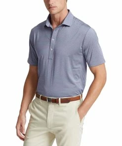 Polo Ralph Lauren RLX Ralph Lauren Lightweight Airflow Jersey Aurora Channel Blue Mens Golf Polo