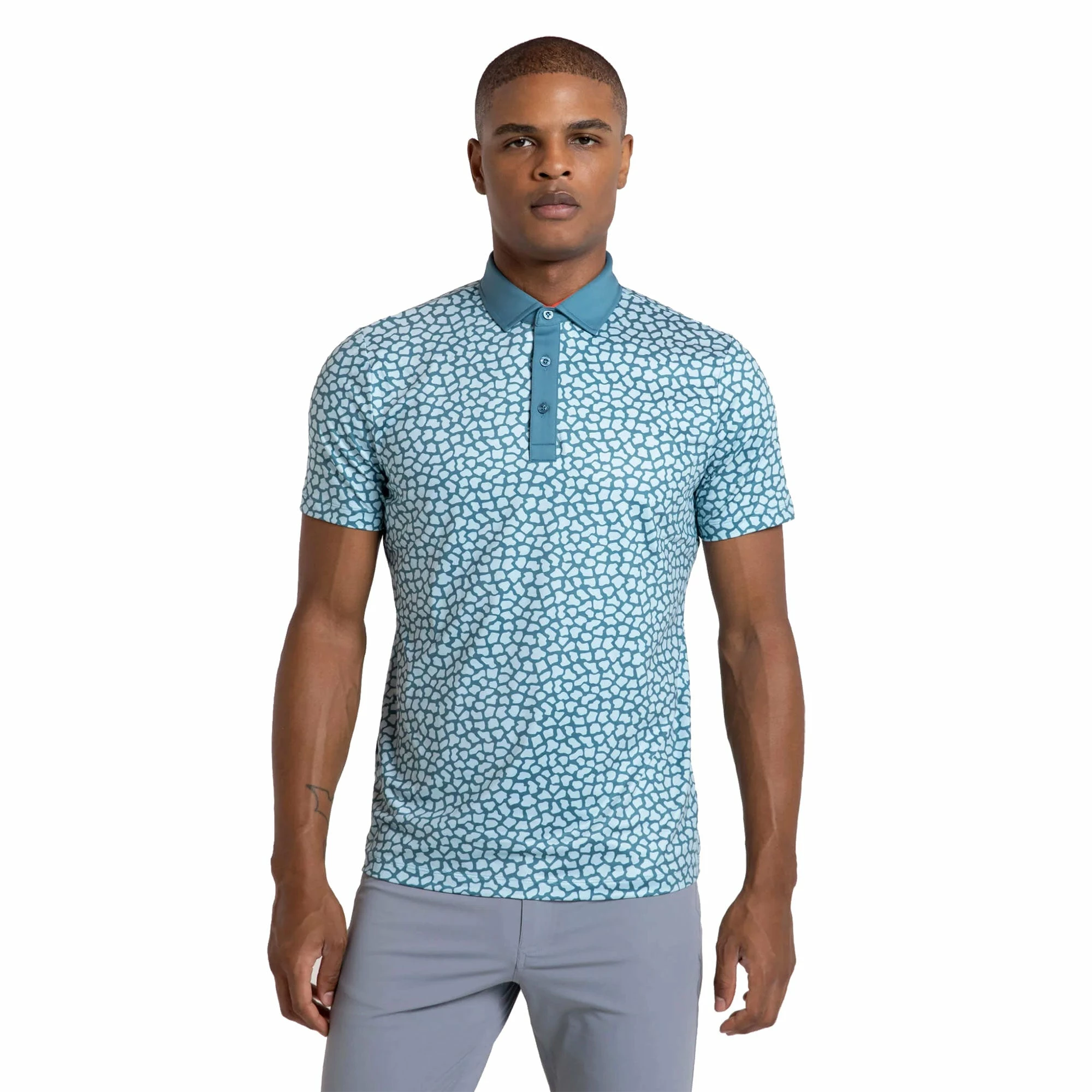 Redvanly Brooks Slate Blue Mens Golf Polo 1 Redvanly Brooks Slate Blue Mens Golf Polo