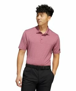 Adidas Golf Adidas Ultimate365 Heather Legacy Burgundy Mens Golf Polo