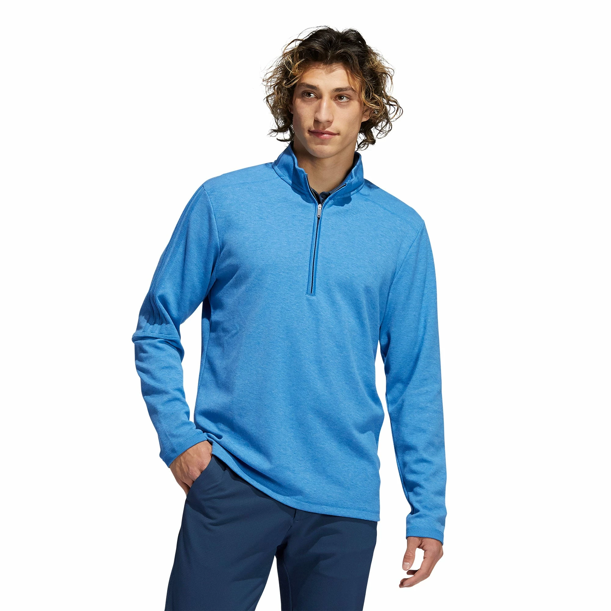 Adidas Golf Adidas Three Stripes Mens Golf 1/4 Zip 3 Adidas Golf Adidas Three Stripes Mens Golf 1/4 Zip - Image 3