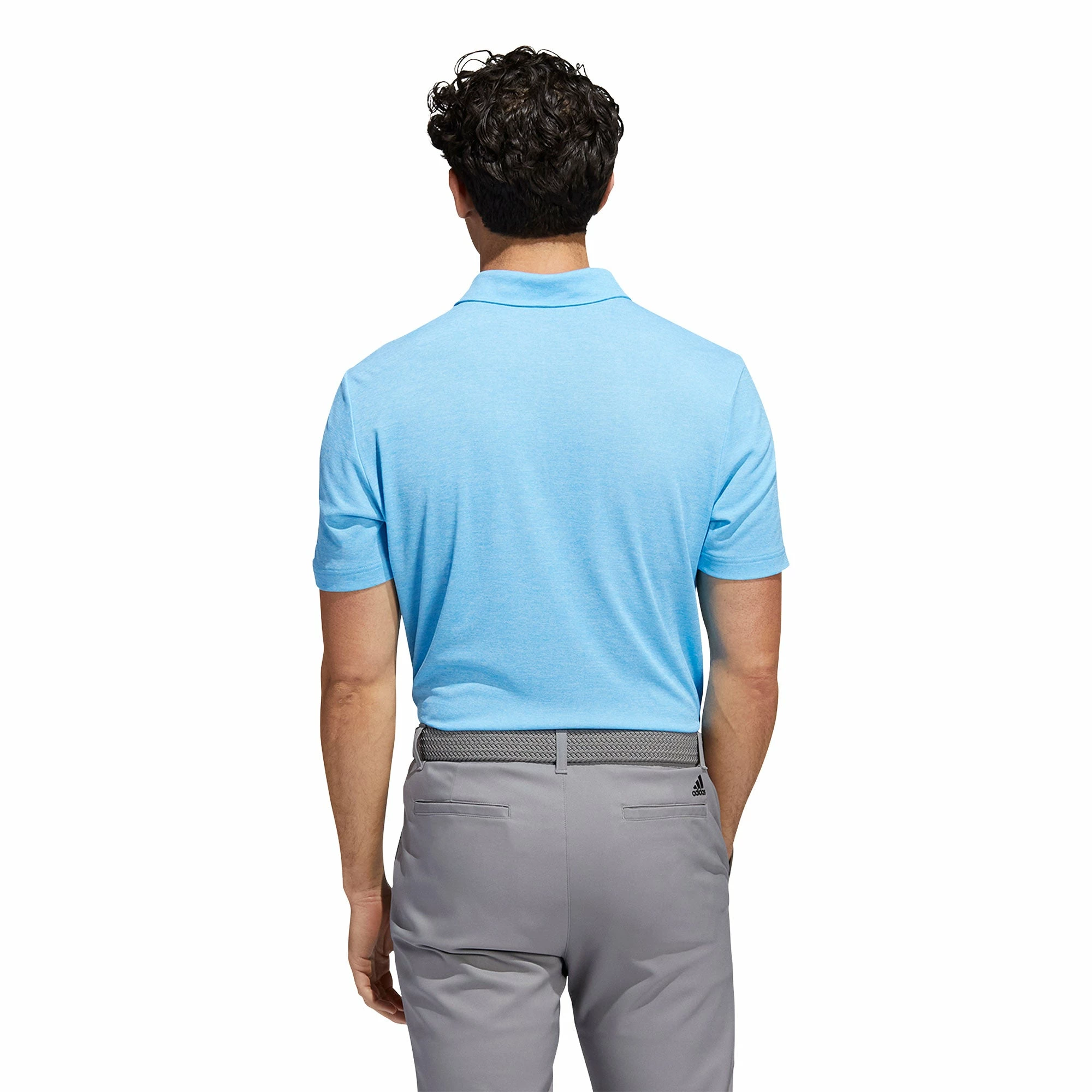 Adidas Golf Adidas Heather HEAT.RDY Blue Rush Mens Golf Polo 2 Adidas Golf Adidas Heather HEAT.RDY Blue Rush Mens Golf Polo - Image 2