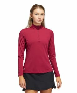 Adidas Golf Adidas Ultimate365 Legacy Burgundy Womens Golf 1/2 Zip